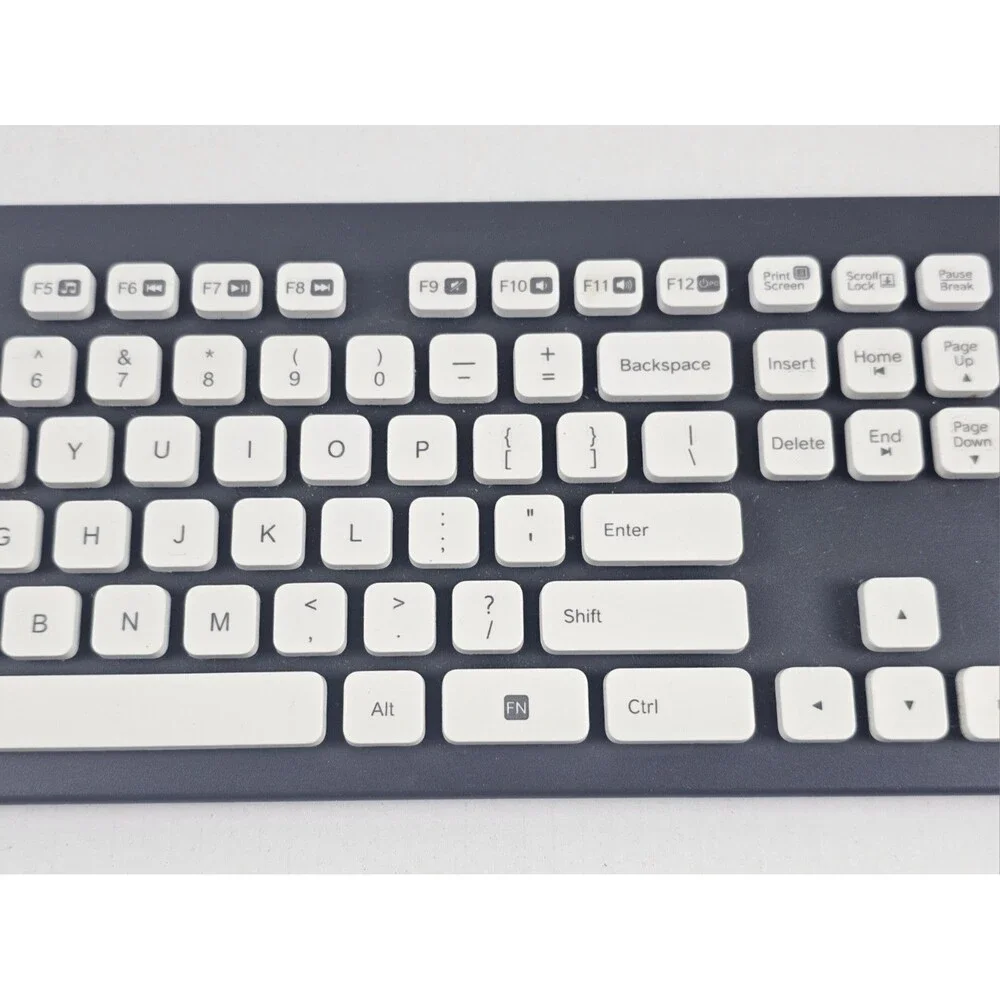 Logitech K310 Washable USB Keyboard Blue Gray Full Size Tested Working